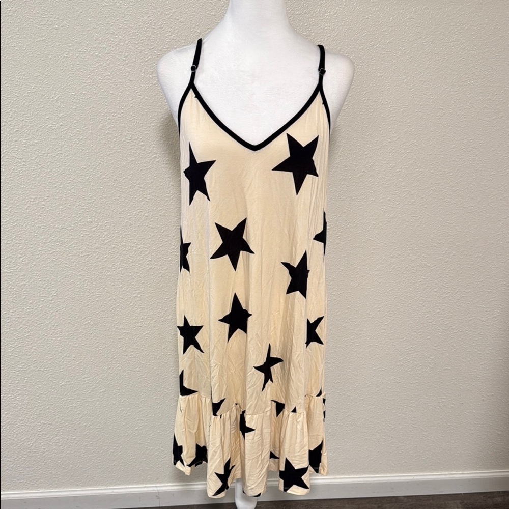 Agnes & Dora Cream Sundress with Black Stars NWT